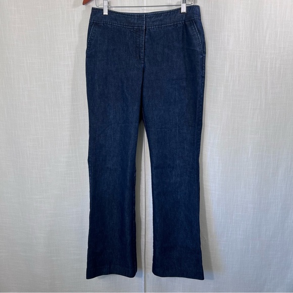 Halogen Cotton Blend Taylor Fit Denim Trouser Pants Bootcut Sz 8 - Picture 1 of 11